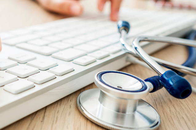 Cyberquery for Healthcare Keyboard and stethoscope